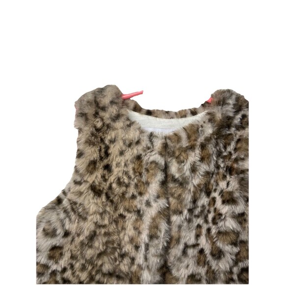 RZ By Rachel Zoe Faux Fur Vest Top Baby Girl Cheetah Soft Size 18M Sleeveless - Picture 2 of 7